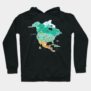 Map of North America Hoodie